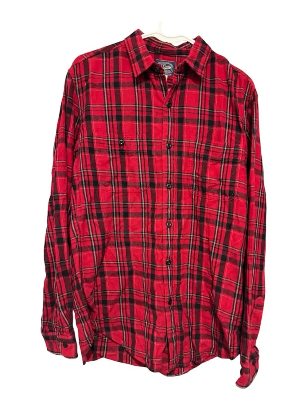 J. Crew Red Plaid Button-Down Men's Shirt sz M